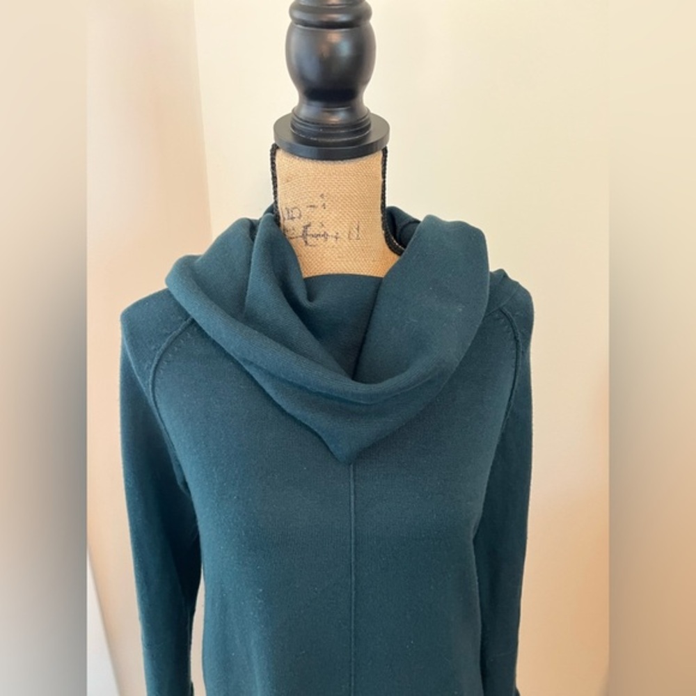 Vince Camuto Cozy Teal Knit Cowl Neck Sweater Tunic Dress XS
